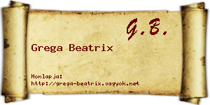 Grega Beatrix névjegykártya